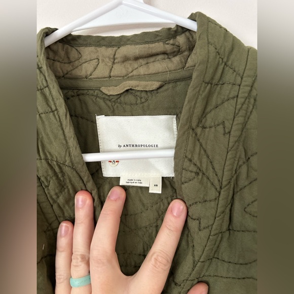 Anthropologie Quilted Patchwork Kimono jacket XS Sage - Picture 3 of 8